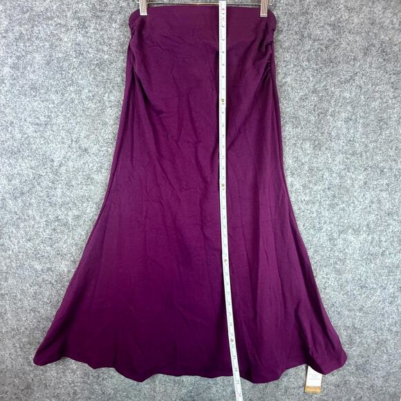 OGL Move MaxWarm Mermaid Maxi Skirt Womens Medium Purple Viscose Side Ruched - Picture 5 of 7